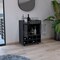 Tuhome St Andrews Bar Cart with Built-In 8-Bottle Rack. and Aluminum-Edged Top Surface-Black MLW9048 - alternate 4